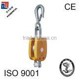 WITH HOOK REGULAR DOUBLE WOOD PULLEY BLOCK thumbnail-2