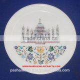Taj Mahal White Inlay Plate