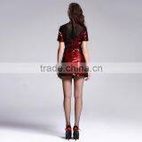 Devil Fashion 2015 PUNK Gothic Leather Dress Made in China SKT01201 thumbnail-5