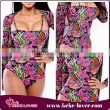 New Designal 2015 Brazilian Sexy Girls Bikini Swimwear Sexy One Piece Swimwear Padded Hot Sexy Women Printed Swimwears thumbnail-1