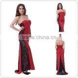 2016 New Arrival Fashion Design Prom Dress Strapless Long Red Evening Dress thumbnail-1