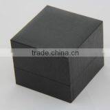 High End Black Small Square Paper Ring Box With Velvet Pad thumbnail-2