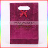 Embossed Magenta Paper Wedding Bag With Gold Printing thumbnail-1