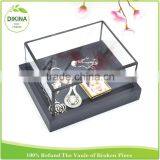 Tiny Square Round Ring Bearer Accessory Container With Carved Wood Tray , Beach Wedding Card Holder , Wholesale Bulk Box thumbnail-3