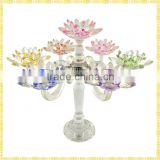 Handmade Exquisite Luxurious Tall Crystal Candelabra With Lotus Flower For Wedding Table Ceterpiece