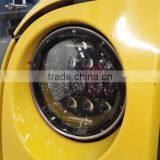 75W 7" Round LED Headlights Hummer Jeep Wrangler CJ TJ JK Prewired With Hola Angle Eyes thumbnail-4