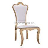 Luxury Rose Golden White PU Cover Dining Chair Hotel Room Chair thumbnail-4