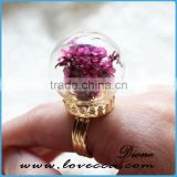 Fashionable dome glass cover handmade clear glass cover rings