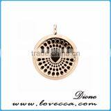 New Professional Silver Color Stainless Steel Round Aromatherapy Locket Necklaces thumbnail-5
