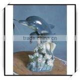 Animal Decorations Three Blue Dolphins Jump Over Sea thumbnail-1