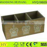 Custom Cheap Shabby Chic Paulownia Wood Pen Holder Wholesale thumbnail-1