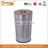 Hot Sale Cone MDF Cover Stainless Steel Laundry Bin