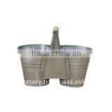 AQB Galvanized Zinc Vase,Galvanized Zinc Watering Can , Zinc Pot Planter, Zinc Planter for Gardening and Household thumbnail-1