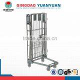 Foldable Roll Trolley Logistics Container Pallet 4-Sided Nestable A-frame Roll Pallet Rolling Metal Storage Cage thumbnail-3