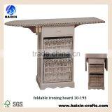 Folding Wooden Ironing Board in Cabinet thumbnail-1