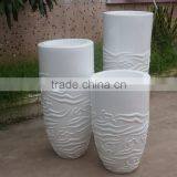 Modern White Fiberglass Planter thumbnail-1