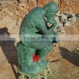 Antique Resin Thinking Man Sculpture thumbnail-2