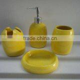 Yellow Ceramic Bathroom Set Bath Accessories thumbnail-1