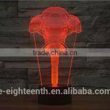 2016 Best Seller Cutomization Gradual Color Changing Elephant Style Touch Panel 3D Illusion Led Night Lights for Decoration thumbnail-2