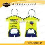 Promotion Customized Football Team Polo Shirt Metal Bottle Opener Keychain for Beer Bottle thumbnail-1