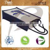 Two Bottle Bag for Water Bottle - Soft Cotton Ropw Handle - Made From pp Laminated Jute thumbnail-3