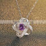 2017 New Fashion Hollow Flower CZ Pendant Necklace Jewelry Eternal Lucky Star Necklace thumbnail-4