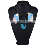 The New Big Brand Colorful Arcylic Leaf Pendant Necklace for Womens thumbnail-3