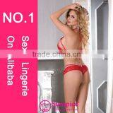 Sunsipce Hot Sale Fashionable Style Lace Halter Bra and Panty With Hairpin thumbnail-2