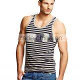 High Quality Mens Classic Stripes Eco-friendly Stringer Tank Tops thumbnail-2