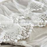 Pure White Woven Cotton Bloomers Double Chiffon Mesh Tassel China Manufacture Product thumbnail-2