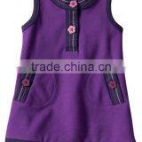 Kids Girls Sleeve Dress With Decorative Stitches thumbnail-1