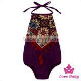 HYB150 Lovebaby Wholesale Backless Summer Cool Sleeveless Cotton Romper With Pom Pom ,hot Cotton Brand Clothing thumbnail-5