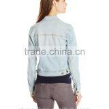 High Quality Hot Sale OEM Service Women's Plus-Size Gray Denim Jacket/Blazer thumbnail-4