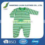 Long Sleeve Stripe Pattern Infant Baby Sleep Jumpsuits And Rompers thumbnail-1