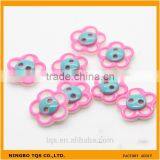 Fashion Flower Type 12mm 2-Holes Pink Blue Color Plastic Baby Coat Buttons thumbnail-1