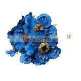 Terylene Artificial Chrysanthemum Flower Decoration Millinery Blue 11.0cm(4 3/8"), 2 Bundles thumbnail-1