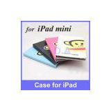 Good Quality Gig Mouth Monkey PU Leather Stand Case Cover for Apple New iPad Mini with Pink Blue 4 Colors