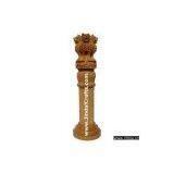 Handmade Wood Sculpture Asoka Pillar Stambh India Art thumbnail-1