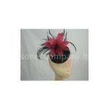 Stylish Ladies Wool Felt Hats, 100% Wool Mini Headpiece With Lily Flower, Feather thumbnail-1