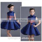 Girl Poeny Printed Princess Dress/ Girl Sleeveless Knee Length Princess Dress/new Design Girl pr thumbnail-2