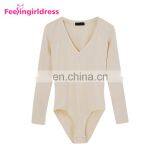 Fashion Autumn Khaki Long Sleeve Winter Thong Bodysuit Jumpsuit Fancy Romper thumbnail-5