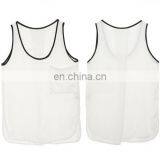 T-WV504 Lady Loose Fitted White and Black Chiffon Singlets Wholesale Tank Top thumbnail-3