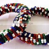 Wholesale Tribal Beaded Handmade Bangles/Bangles/Bohemian Jewelry/Diwali Offer/Bollywood Bangles/belly Dance Bangles thumbnail-1