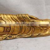 16" Chinese Tibet Buddhism Bronze Gilt Sleep Shakyamuni Sakyamuni Buddha Statue Reclining Buddha Statue Brass ART WholesalE thumbnail-4