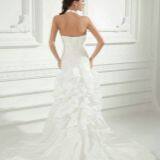 Halter Top Fit and Flare Taffeta Wedding Dresses With Pickups thumbnail-2