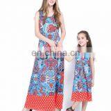2019 Summer The Parent-child Attire Floral Print Sleeveless Long Dress With Splicing Bottom (this Link for Girls,1-12years) thumbnail-3