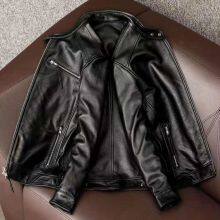 2021NEW FASHION WASHED MEN'S GENUINE COWSKIN LEATHER JACKET FACTORY HOT SALE thumbnail-2