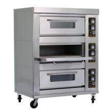3 Deck 9 Trays Commercial Kitchen Gas Oven Bakery Machine Equipment Baking Oven Bread Cake Pizza Deck Oven thumbnail-2