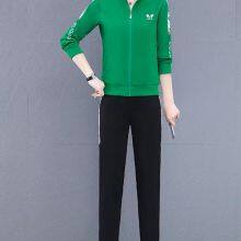 Sports Suit Women's Spring And Autumn Women's Casual Suit Stand-Up Collar Sweater Women's Running Two-Piece Set thumbnail-3