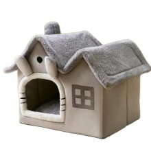 MEOW LOVE Double Roof Cat's Nest Four Seasons Universal House Small Dog Bed Warm Removable and Washable Pet